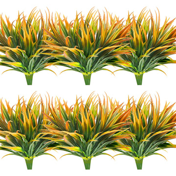 UV Resistant Artificial Plants Outdoor Fake Tropical Plants, 16 Pcs