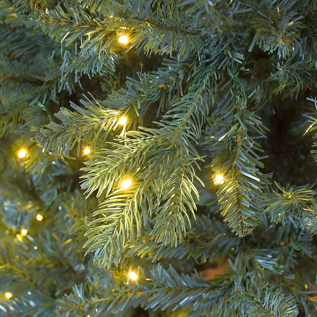 7 Ft Pre-Lit Artificial Christmas Tree, w/ 500 LED Warm Lights, 1838 PE&PVC Mixed Branch Tips, Faux Xmas Tree , Party