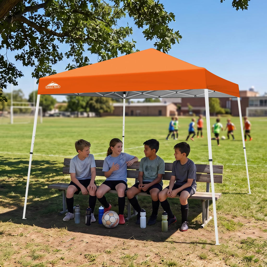 10x10 Slant Leg Pop Up Canopy Tent, Orange