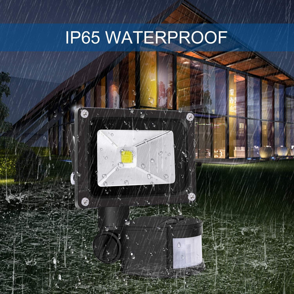 Z Motion Sensor Flood Lights Outdoor,10W Induction LED Lamp, IP65 Waterproof Spotlight,6500K LED Sensor