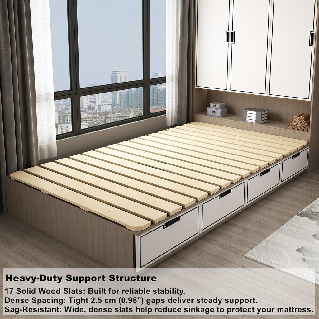 Foldable Floor Bed Frame for Japanese Futon Mattress