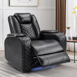 Electric Power Recliner Chair with Adjustable Headrest,Breathable Faux Leather Home Theater Seating with