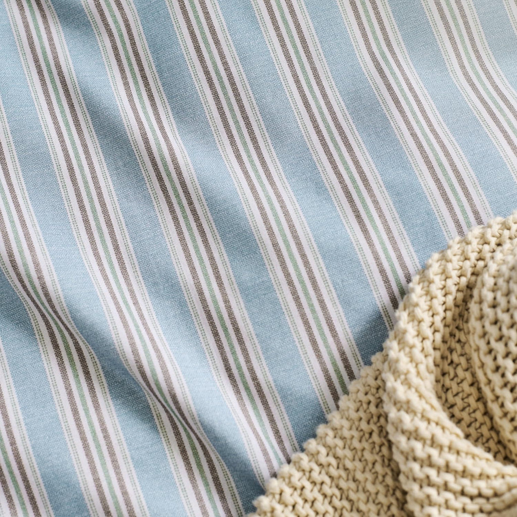 Calder Stripe Duvet Cover Set | 100% Cotton | Cool Crisp Cotton Percale | Heritage Inspired Variegated Stripes