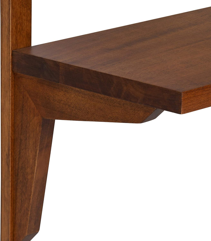 Meridien Mid-Century Wall Shelves, 24" x 8" x 24", Walnut, Transitional Wall Decor and Storage