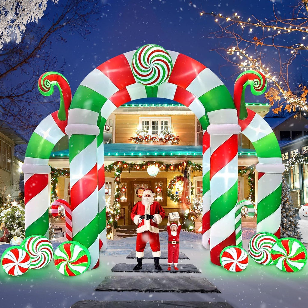 13FT Christmas Inflatables Arch, Giant Xmas Candy Arch Inflatable