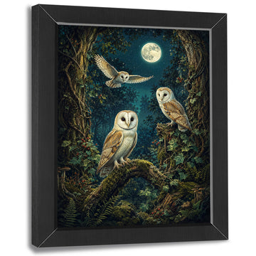 Barn Owl Decor Wall Art, Forest Wildlife Animal Picture 16"x24"