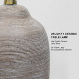 24.5" Handcrafted Ceramic Table Lamp with 5FT Cord