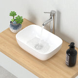 14.5'' x 10'' Bathroom Small Vessel Sink Above Counter White Porcelain Ceramic Sink Bowl Small Vanity Sink Lavatory Wash Basin A131-B0BQ25KPN7