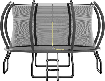 Outdoor Trampoline with Net and Ladder 8FT 10FT 12FT 14FT 16FT | ASTM Approval, Quick Connect Frame, Foam Curved