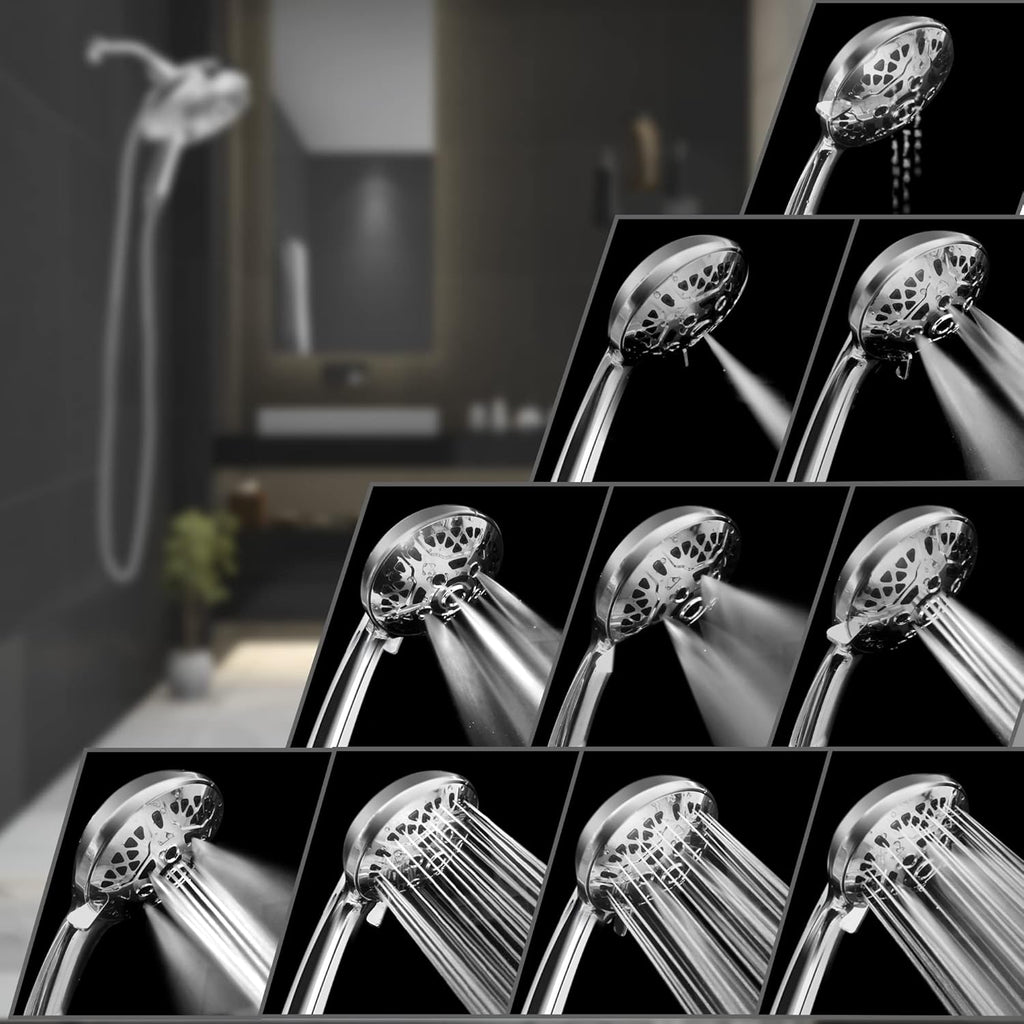Shower Head with Handheld High Pressure: INAVAMZ Hand Held Shower Head & Rain Shower Head 2-IN-1 Shower Head with 59"