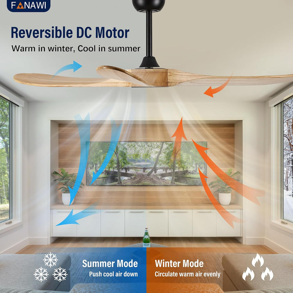 Inspired Maverick Style 72" wood ceiling fan, Matte Black