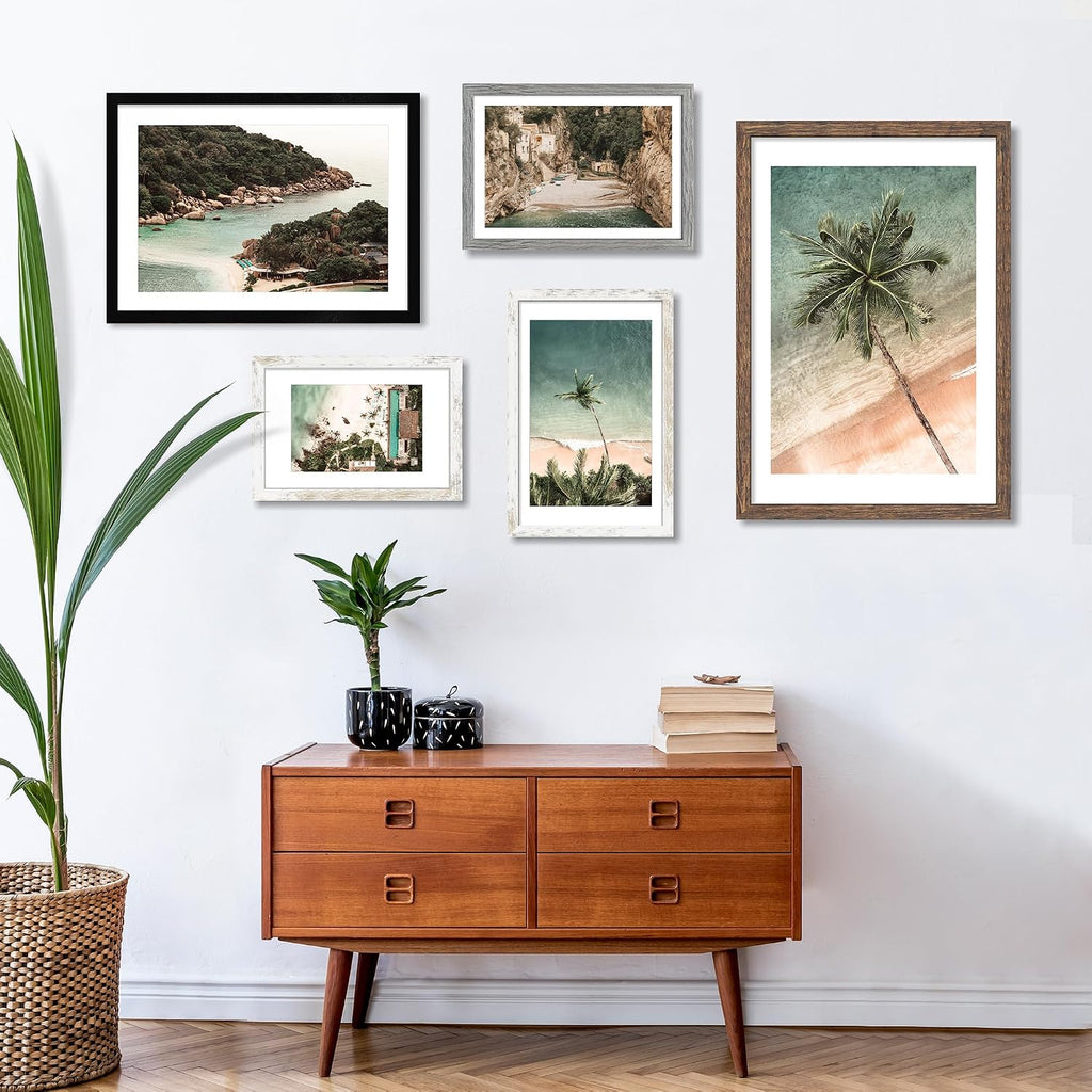 24x36 Picture Frame, Black Wood Style, Wall Mounting | Display Posters 20 x 30 with Mat or 24 x 36 without Mat, 1
