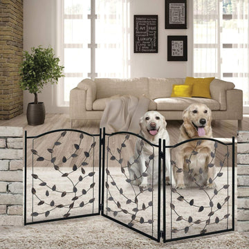 Leaf Design Metal Pet Gate
