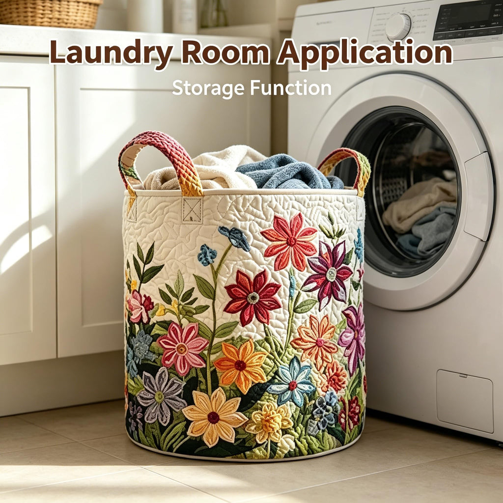Handles Collapsible Storage Hamper 3D Embossed