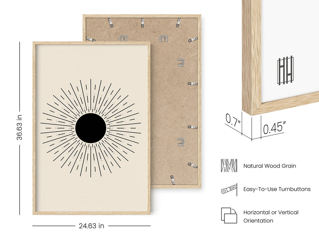 Boho Canvas Art - Set of 3 Minimalist Celestial Decor, Bedroom Wall Decor Above Bed, 3 Piece Art, Black and White