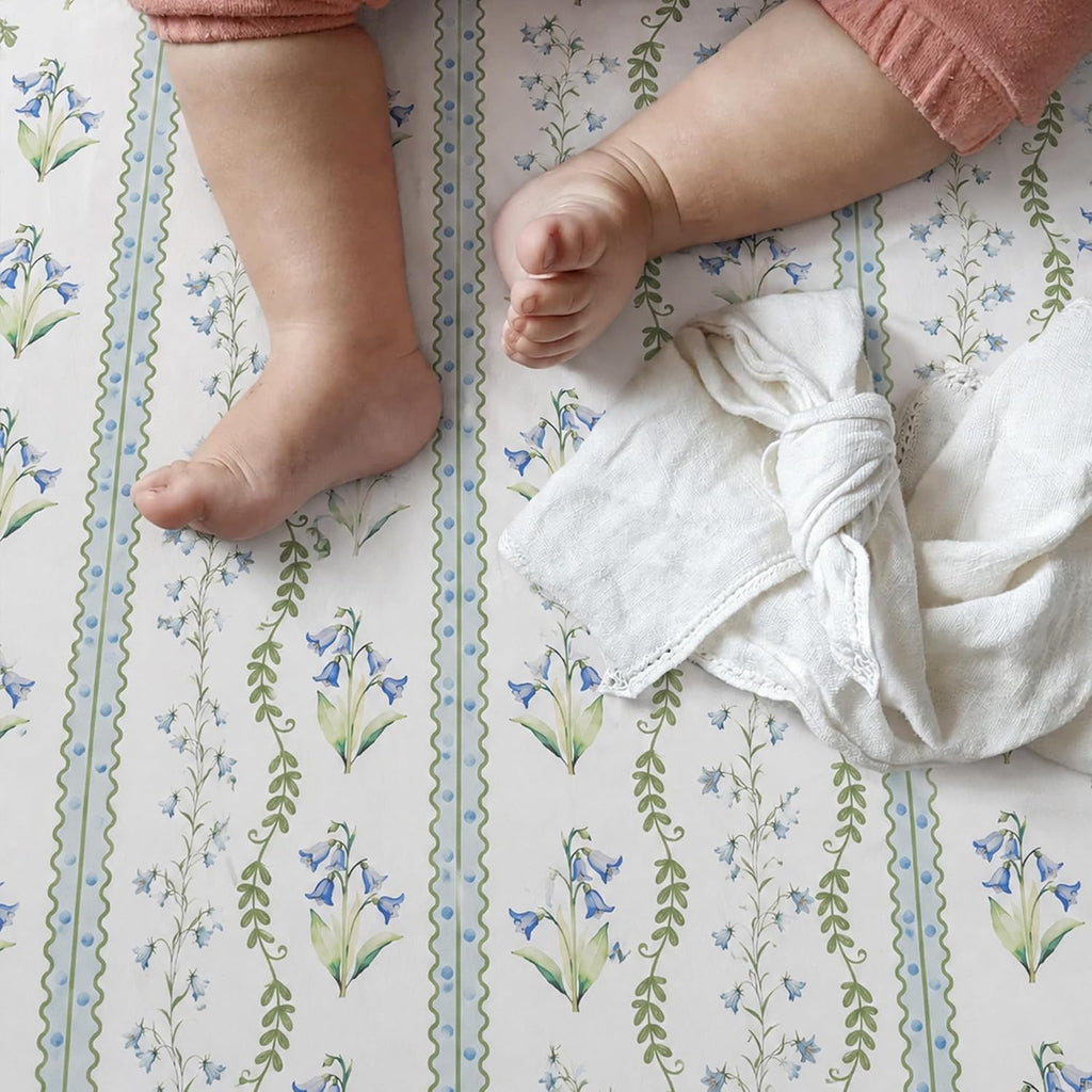 Organic Crib Sheets for Girls Boys Fitted Crib Mattress Sheet Neutral, Soft Breathable Cotton Cover for Baby Bed