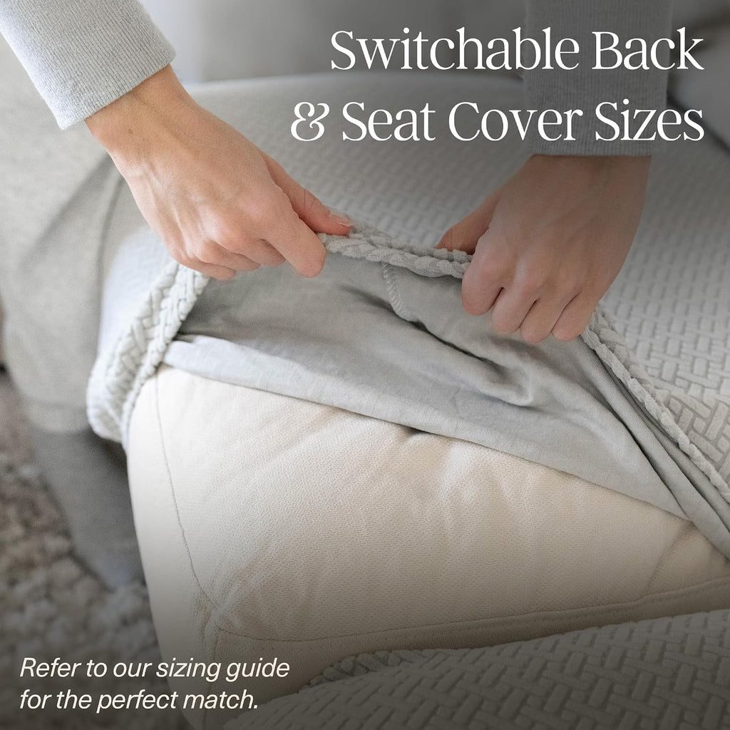 Magic Sofa Cover - Classic Jacquard Sofa Seat Couch Cover - Pet Proof, Easy Install, Stretchy Slipcover - Small