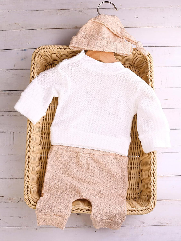Newborn Baby Boy Girl Clothes Outfits Long Sleeve Romper Bodysuit Baby Shower Coming Home Outfit Shirt+Pants+Hat
