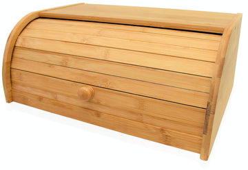 Bread Box - Natural Bamboo Roll Top Countertop, Large