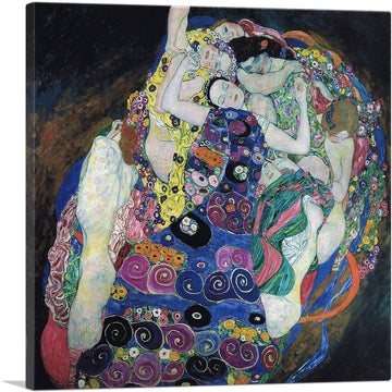 The Maiden 1913 Canvas Art Print Stretched Framed Painting Picture Poster Giclee Wall Decor by Gustav Klimt - 18" x