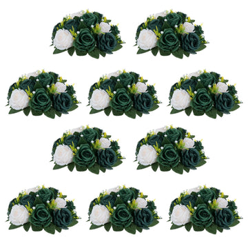 Green Flower Ball Centerpieces: Artificial Rose for Table, 9.4 Inch
