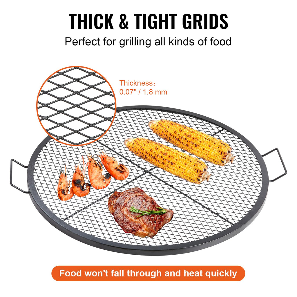 X-Marks Fire Pit Grill Grate, Portable Camping Cookware for Outside