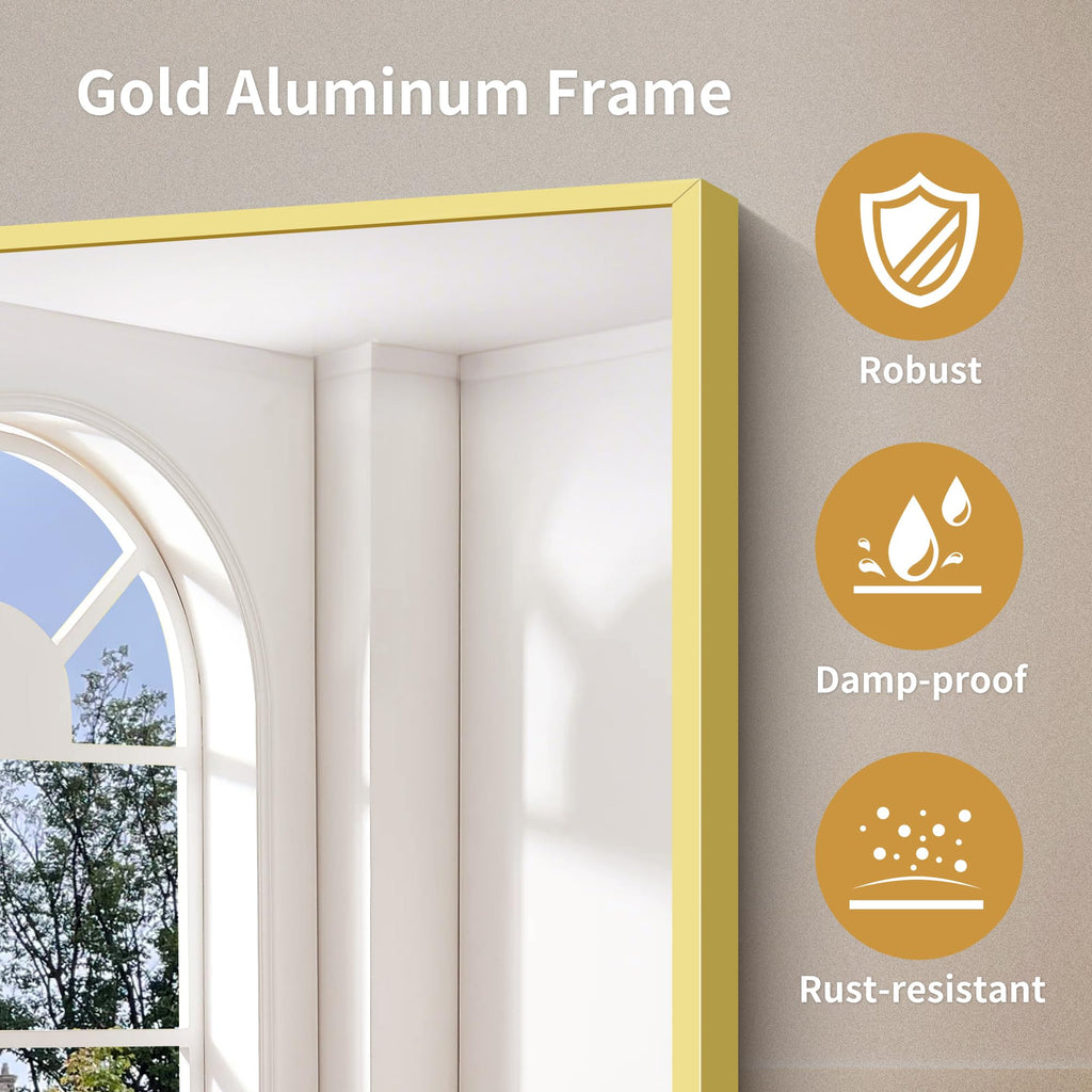 60"x40" Bathroom Mirror for Double Sink, Brushed Gold Vanity Mirror