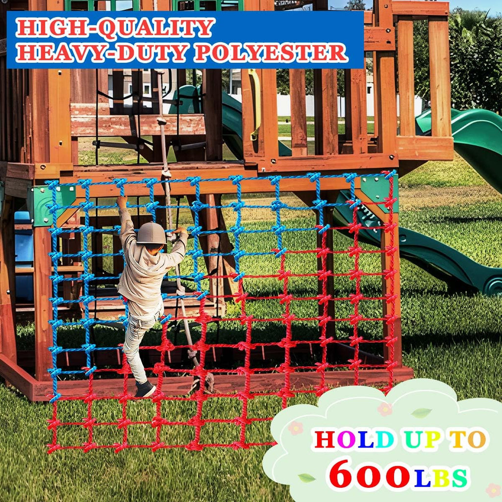 Climbing Cargo Net, Polyester Playground Climbing Net, Heavy Duty Large Military Climbing Net for Kids Outdoor, Kids