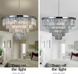 Crystal Chandelier Modern Chandeliers Lighting Pendant Ceiling Light Fixture 5-Tier for Dining Room Living Room Bedroom W28'' Chrome Finished 10 Lights A107-B07G3ZPRGW