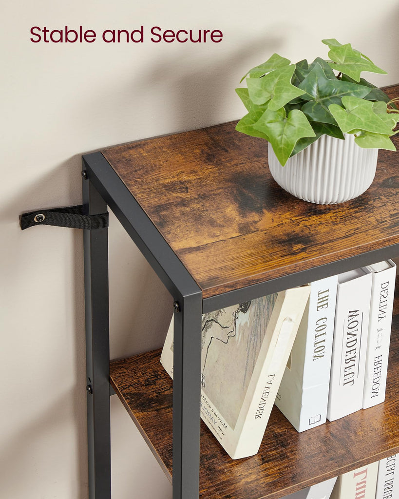 5 Tier Bookshelf, Convertible Corner Shelf, 40.2 x 9.4 x 55.9 in