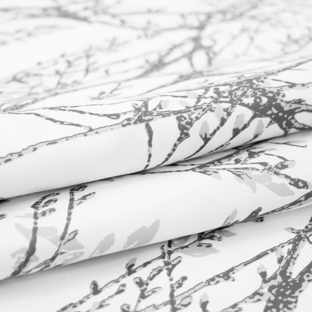 Tree Branch Lined Valance Double Layer Blackout Thermal Insulated Abstract Ink Printing Window Curtain Valance Rod