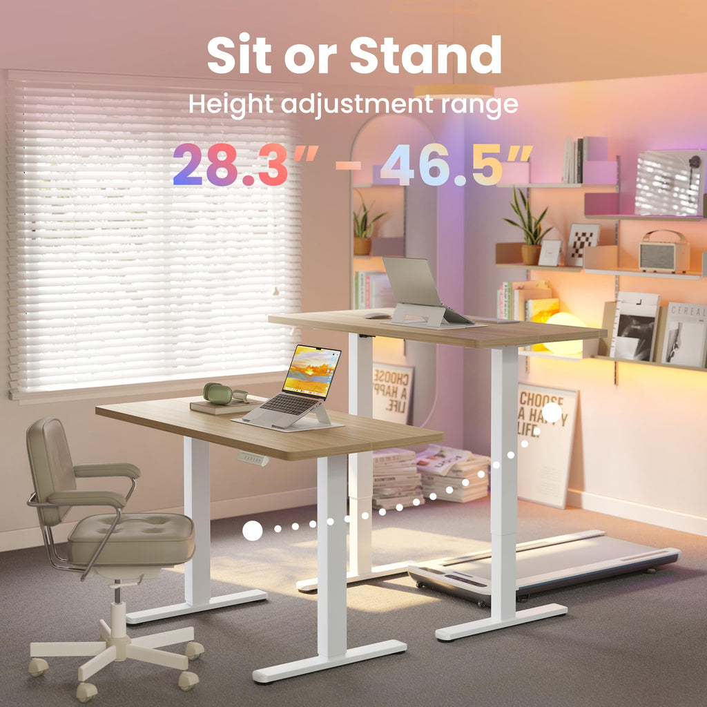 40x24 Inch Electric Standing Desk, Height Adjustable, Natural
