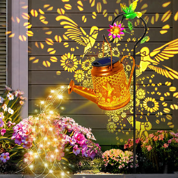 Hummingbird Solar Lights Outdoor Waterproof, Birthday Gifts for Christmas Mom Grandma Women, Solar Watering Can