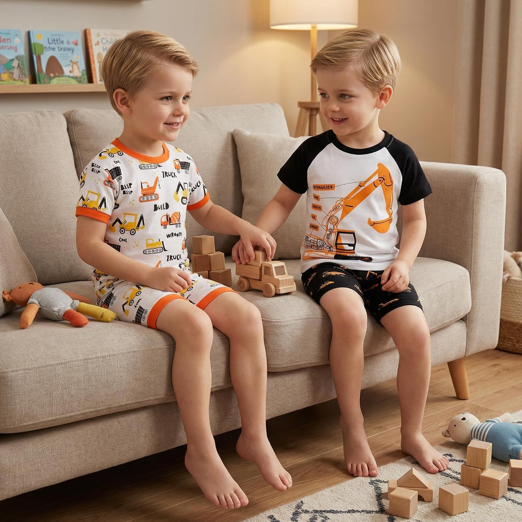 Boys Short Sleeve Piece 100% Cotton Pajamas Size 18M