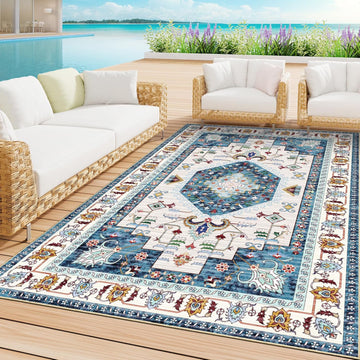 Outdoor Boho Area Rug Outside Rug Outdoor Carpet Large Floor Mat