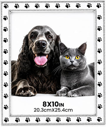 Dog Picture Frame - 8x10 Metal Cute Picture Frames, Pet Memorial Gifts for Dogs Perfect Decor, Office Desk & Gifting