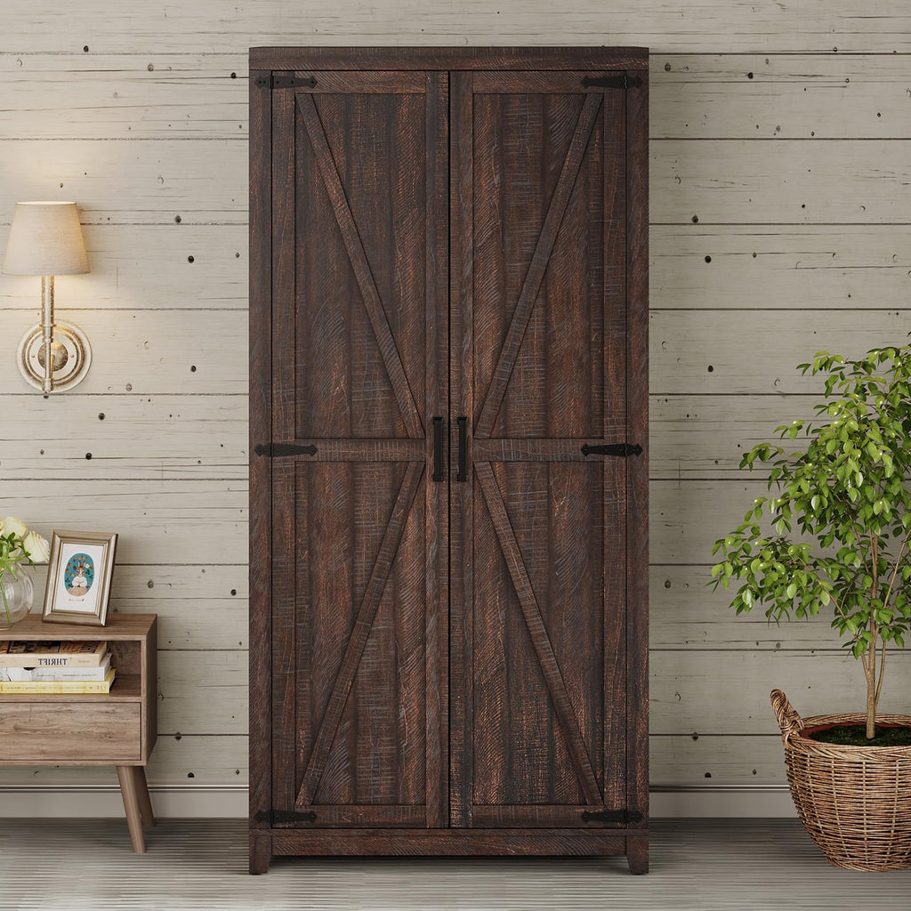 71'' Farmhouse Armoire Wardrobe Closet Set of 2
