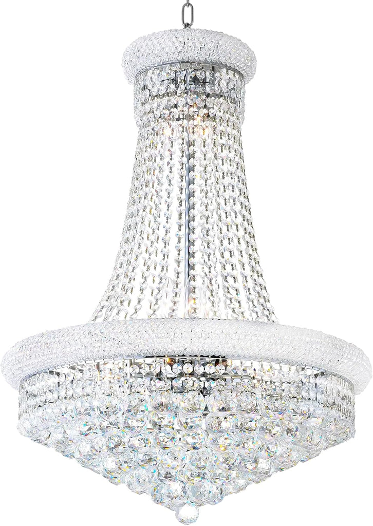 13-Lights Empire Style Crystal Chandelier, 23 Inch Luxury K9 Crystal Chandeliers Pendant Lighting for Living Room, Dining Room, Foyer, Entryway, Hallway, chrome A108-B0D2NZZV18