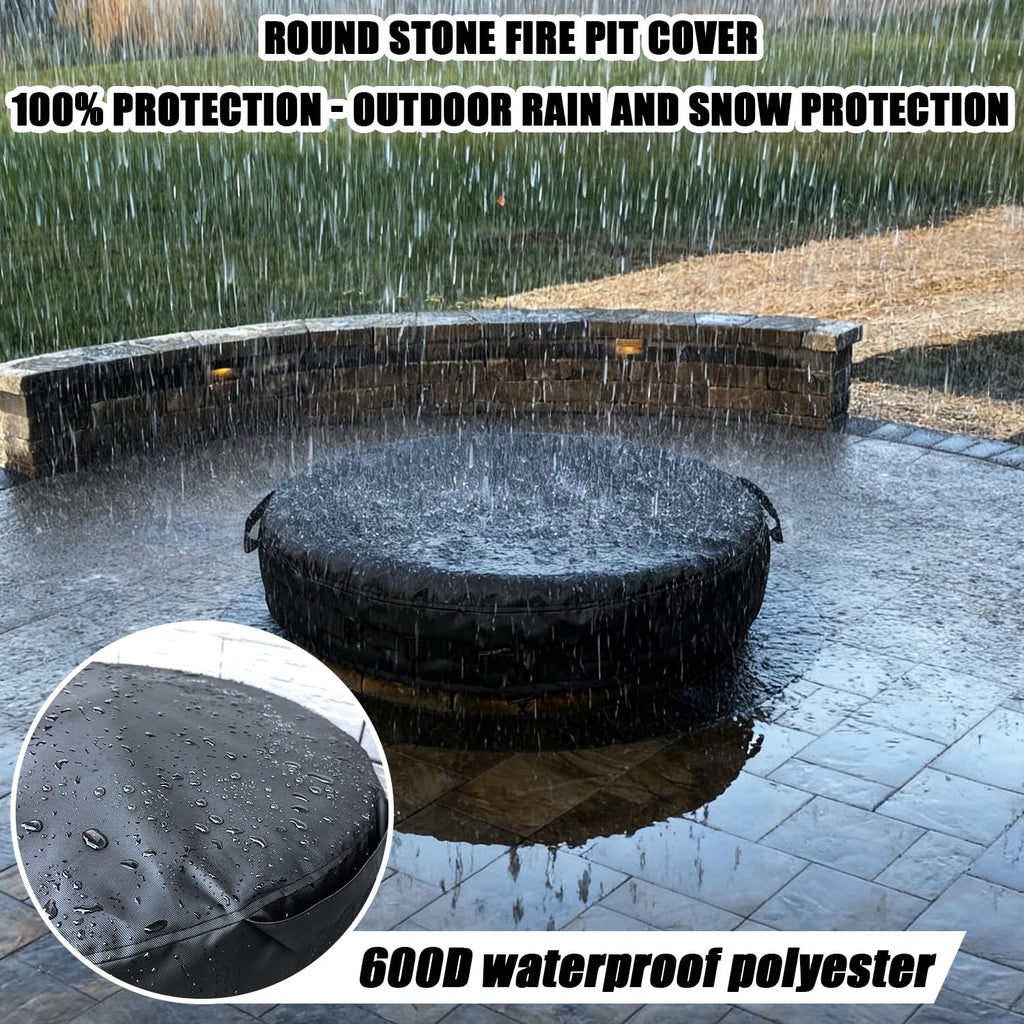 Round Fire Pit Cover for In-Ground Fire Pit 70-74 Inch