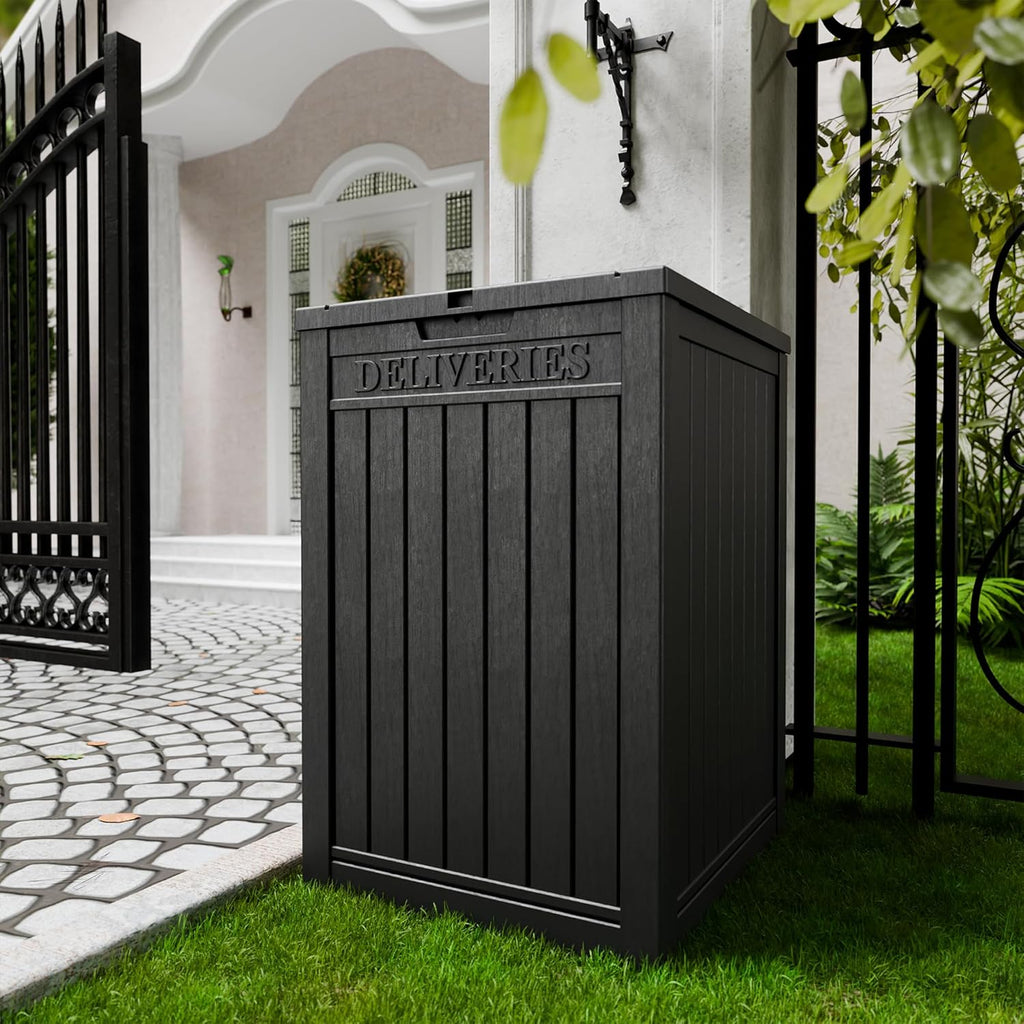 50-Gallon Package Delivery Box - Resin Storage with Sign & Lockable Secure