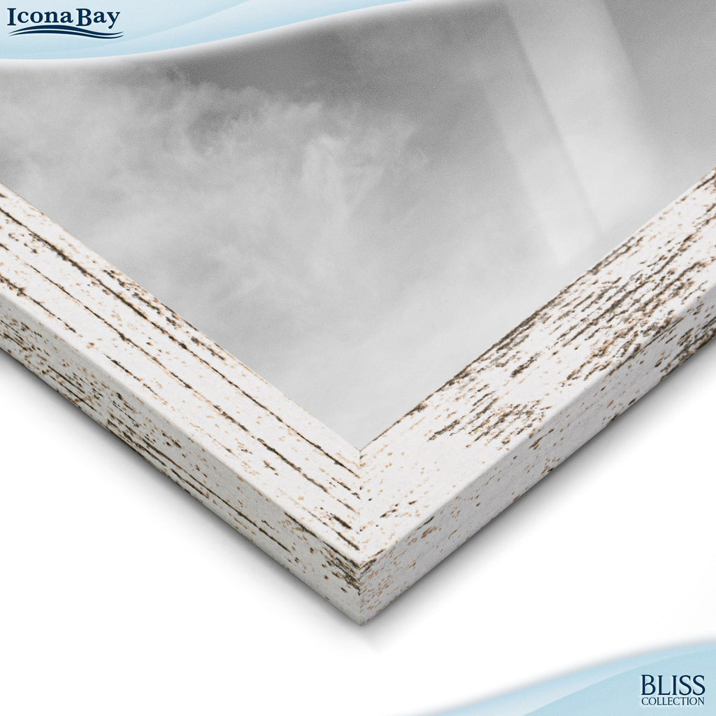 5x7 Hanging Picture Frames Collage with 8 Openings - Distressed White, 2 PK