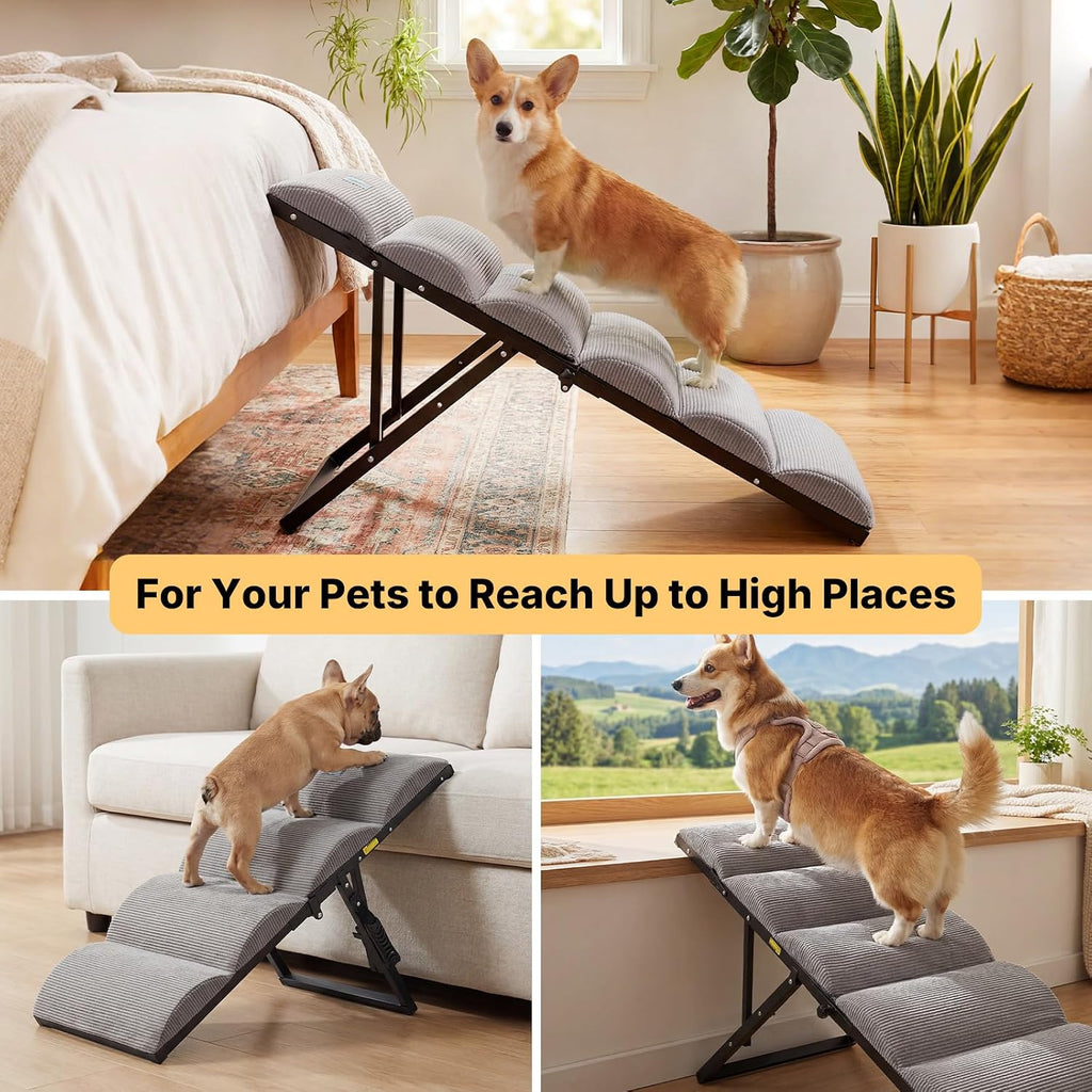 Dog Ramp for Bed Couch Small Large Dogs, Foldable Pet Ramp 17"-23''H