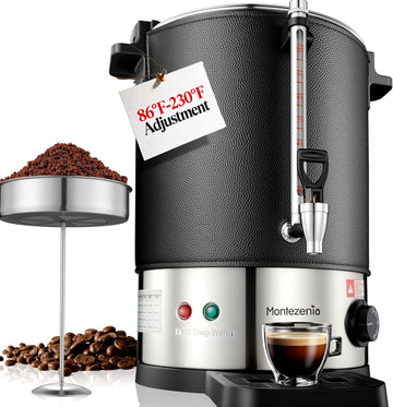 100 Cup Commercial Coffee Urn with Temp Control, Extra Large Coffee Maker | 1500W Double Insulated 304 Stainless
