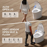 Smart Toilet Auto Open & Close One Piece Tankless Toilet with Bidet Built in Auto Flush Warm Water Air Dryer Heated