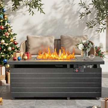 51 Inch Outdoor Propane Fire Pit Table, 50000BTU 4-in-1 FirePit Table | Steel Tabletop & Sliding Tank Holder