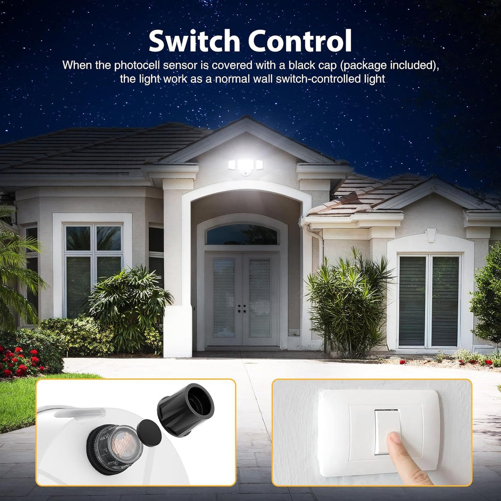 80W LED Dusk to Dawn Flood Lights,8000LM White Exterior Security Outdoor Lighting,IP65 Waterproof Outdoor 3