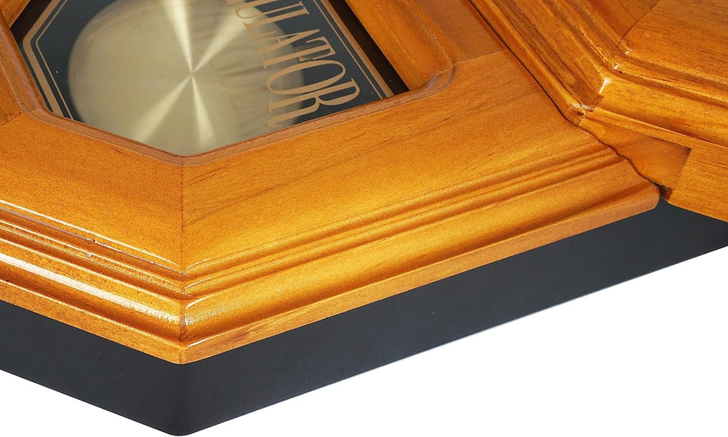 Traditional Schoolhouse Solid Wood Pendulum Wall Clock Chimes Hourly with Westminster Melody Chime (Natural Wood w/Westminster Chime)...