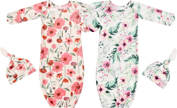 Newborn Baby Long Sleeve Sleeper Gown with Beanie 0-3 Months