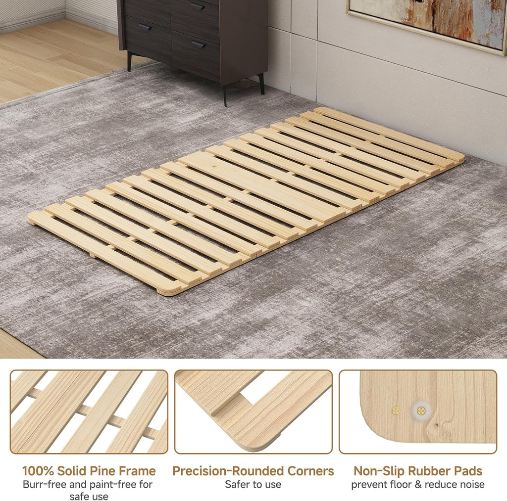 Floor Bed Frame, Foldable Tatami Bed Frame Futon Frame
