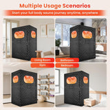 2 Person Sauna, Upgraded Portable Sauna for Home, Extra Large Personal Steam Sauna Box with 2 Steamer, 2 Folding Chair